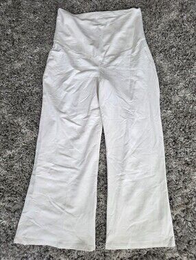 Isabel Maternity By Ingrid & Isabel White/Ivory Wide Leg Pants Size Medium